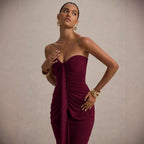 Sexy Chest Wrap One-Step Skirt Dress – Wine Red, Black, Brown