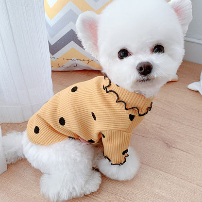 Polka Dot Cotton Dog Shirt – Soft & Stylish Pet Outfit for Small & Medium Dogs