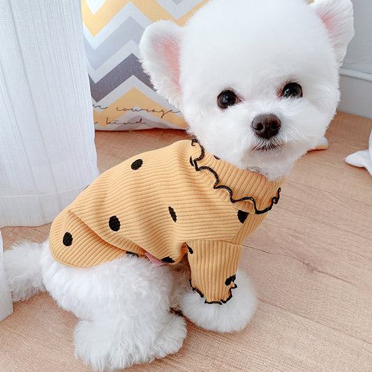 Polka Dot Cotton Dog Shirt – Soft & Stylish Pet Outfit for Small & Medium Dogs