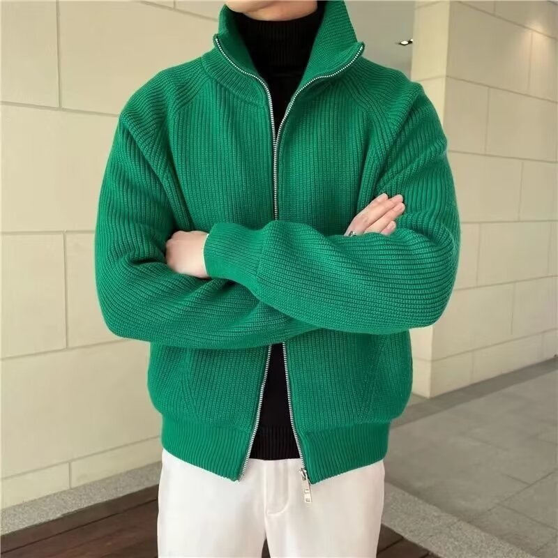 Men’s Winter Rabbit Fur Cardigan – Youth Loose-Fit Modal Sweater | Soft, Warm & Stylish Casual Outerwear for Teens & Adults