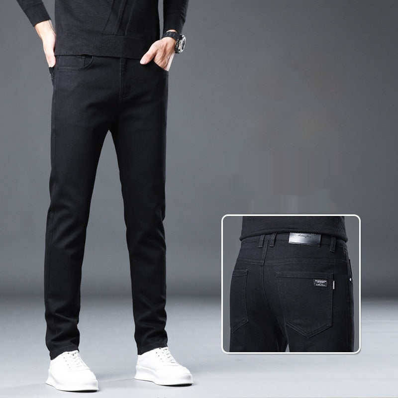 Non-Iron Straight-Fit Cotton Jeans