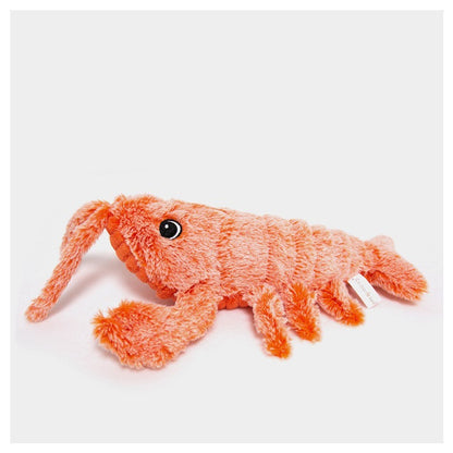 Interactive USB Rechargeable Jumping Lobster Plush Toy – Realistic Moving Cat Toy for Kids & Pets