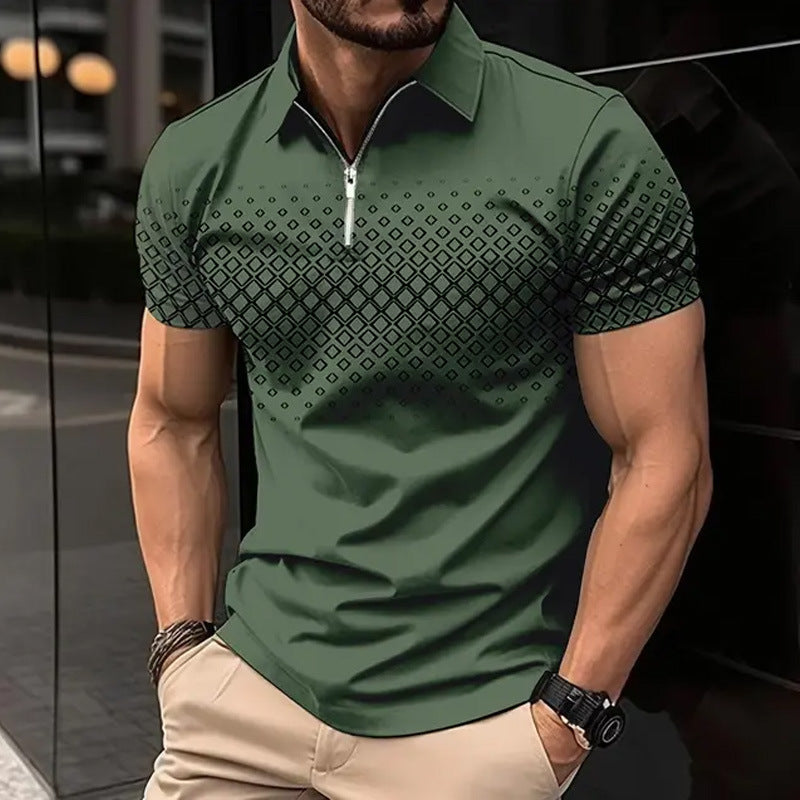 Men’s Striped Casual Loose Fit Top – Lightweight Polyester Long Sleeve T-Shirt | Trendy Everyday Streetwear Shirt for All Seasons