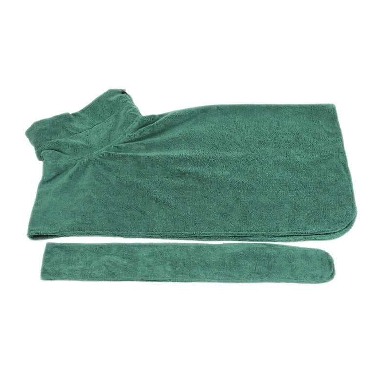 Super Absorbent Dog Bathrobe Towel – Fast Drying Microfiber Pet Drying Coat with Adjustable Neck & Chest Straps – Moisture-Wicking & Soft Dog Towel Robe