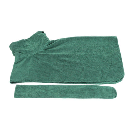 Super Absorbent Dog Bathrobe Towel – Fast Drying Microfiber Pet Drying Coat with Adjustable Neck & Chest Straps – Moisture-Wicking & Soft Dog Towel Robe