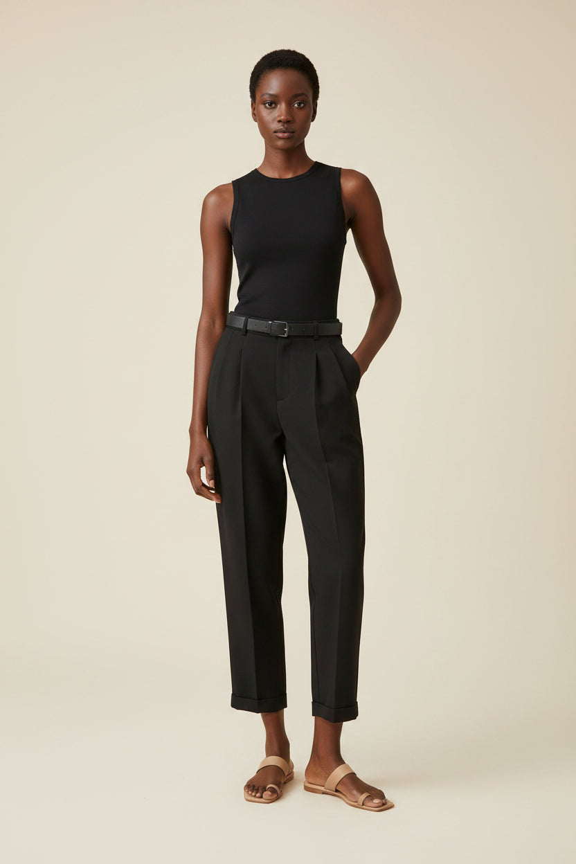 Women's Casual Suit Harem High Waist Pants With Belt