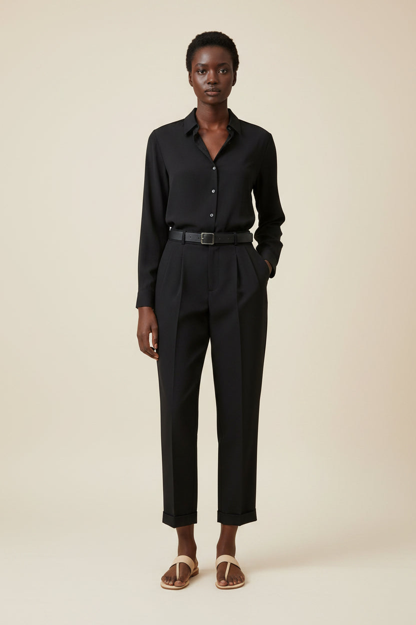 Women's Casual Suit Harem High Waist Pants With Belt