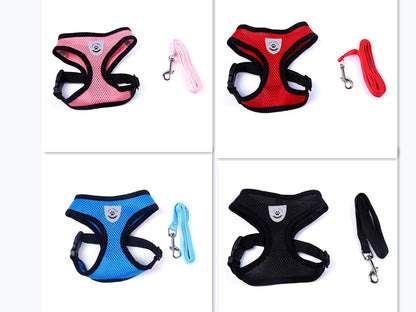 Adjustable Breathable Pet Harness with Leash Set – No Pull Dog Vest for Small, Medium, and Large Dogs
