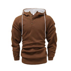Men’s Hooded Pullover Sweatshirt – Classic Long Sleeve Polyester Hoodie for Everyday Casual Wear