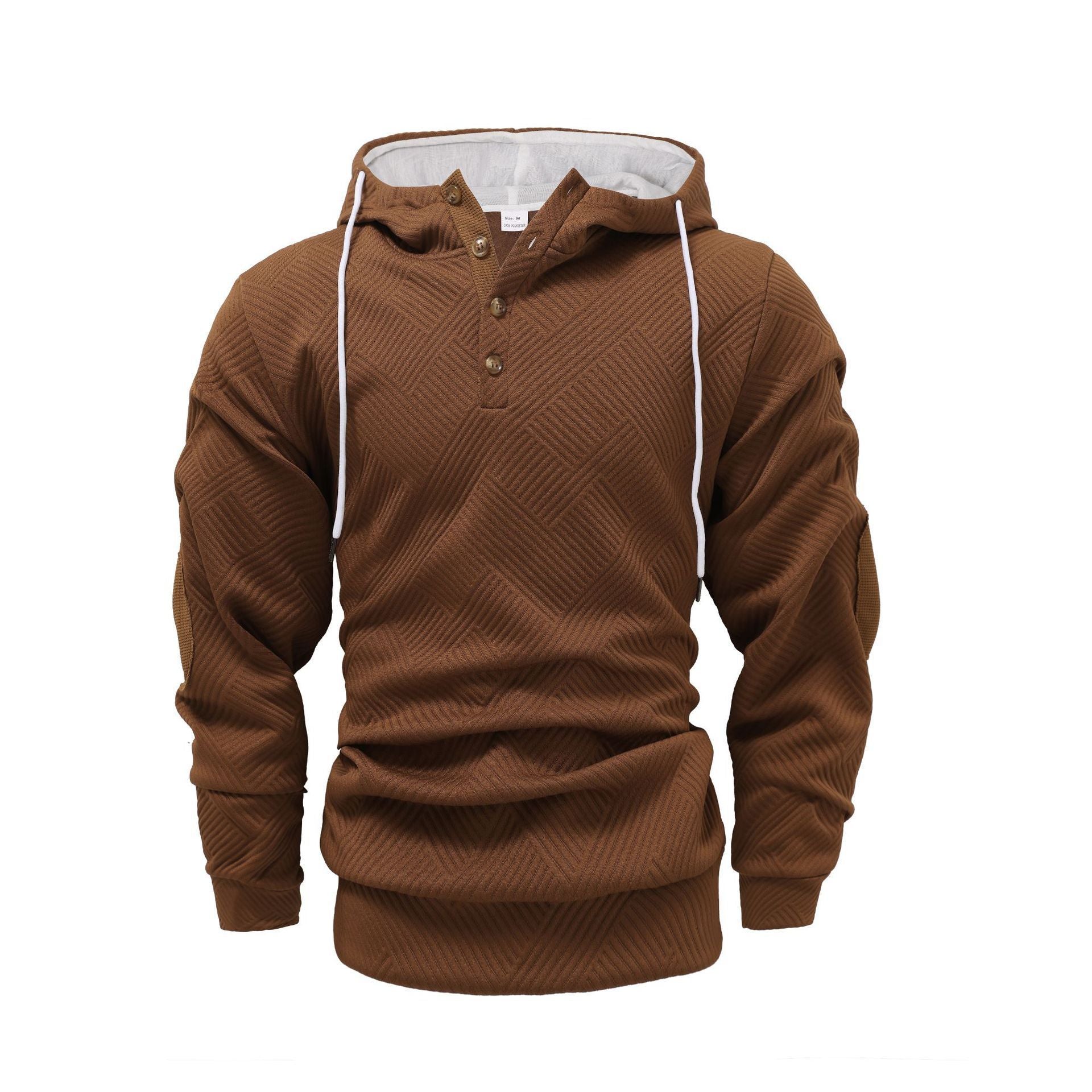 Men’s Hooded Pullover Sweatshirt – Classic Long Sleeve Polyester Hoodie for Everyday Casual Wear