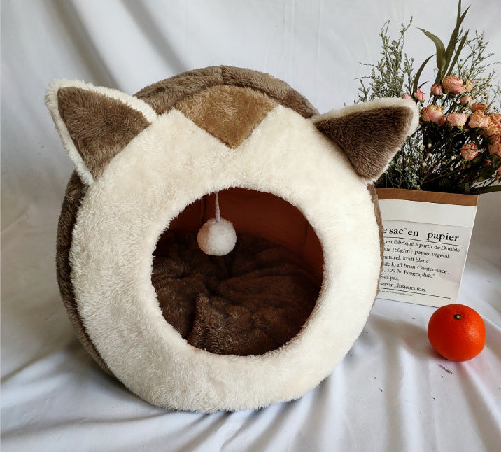 Cute Animal Plush Toys for Cats - Soft & Cozy Bedding Mat for Small Cats (Up to 6 Kg) - Pink Mickey, Camel, Grey Squirrel, Flat Head & Pink Ear Cat Designs
