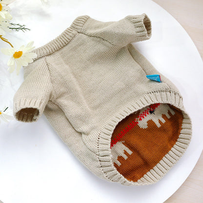 Winter Pet Sweater - Cozy Elk Design | Warm Four-Legged Dog & Cat Sweater for Small & Medium Pets