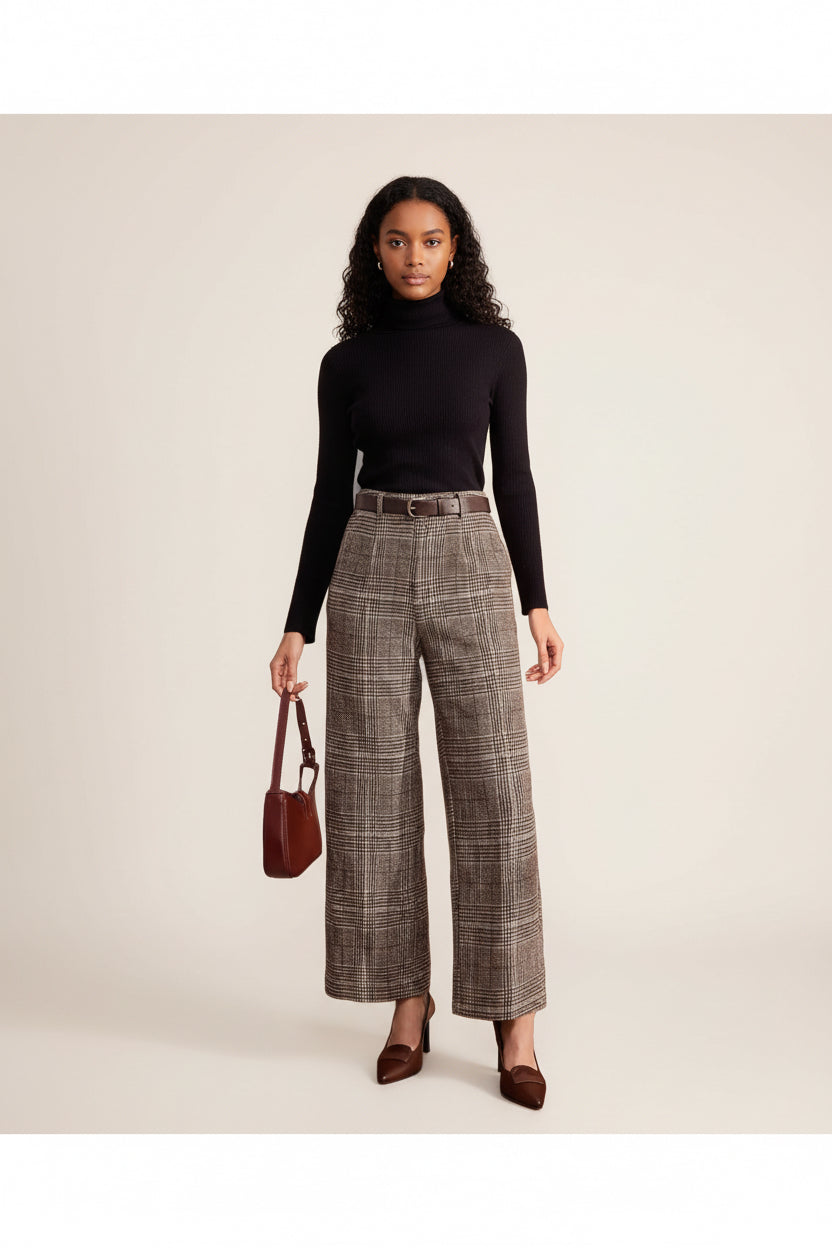 Wool Plaid Pants Womens New Autumnwinter Style For Petite Figures