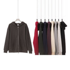 Men’s Hooded Cotton Zipper Coat – Loose Fit Long Sleeve Casual Jacket for Everyday Wea
