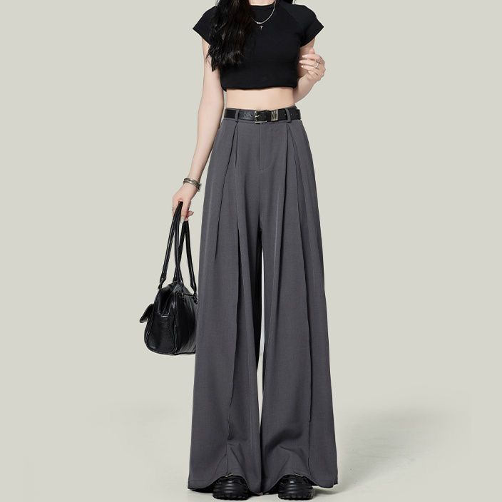High-Stretch Wide-Leg Statement Trousers