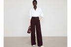 High-waisted Straight-leg Draping Suit Pants For Women