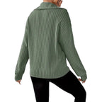 Women’s Classic Pullover Sweater – Soft Polyester Knit Top for Everyday Casual Wear