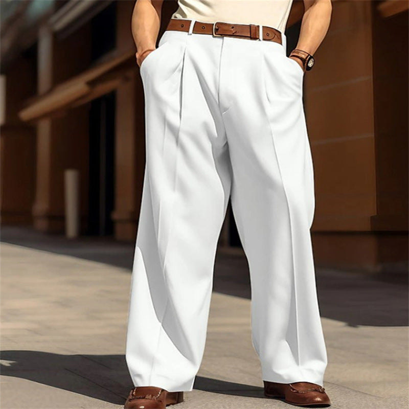 Straight-Fit Light Business Trousers