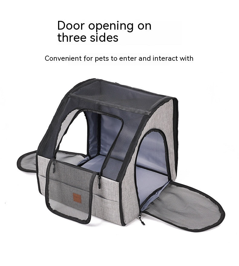 Portable Pet Travel Carrier for Dogs – Foldable Dog Car Seat & Crate