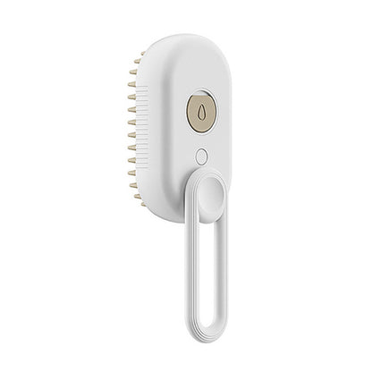 Steam Pet Grooming Brush with Spray Function – Anti-Static & Deodorizing Cat & Dog Hair Brush for Shedding, Knot Removal, and Massage – USB Rechargeable & 360° Rotating Handle