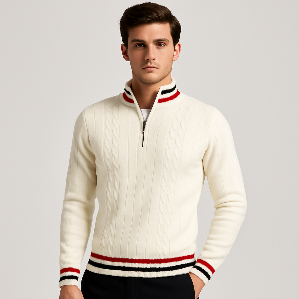 Classic Cable Knit Half-Zip