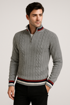 Classic Cable Knit Half-Zip