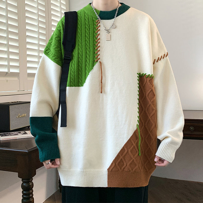 Colorblock Knit Pullover Sweater