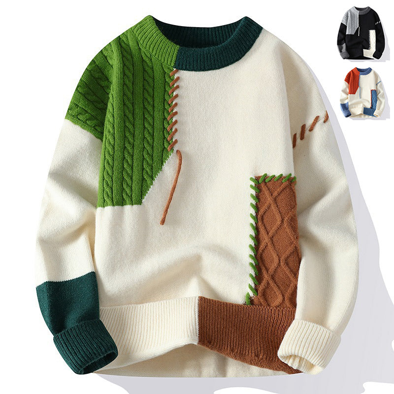 Colorblock Knit Pullover Sweater