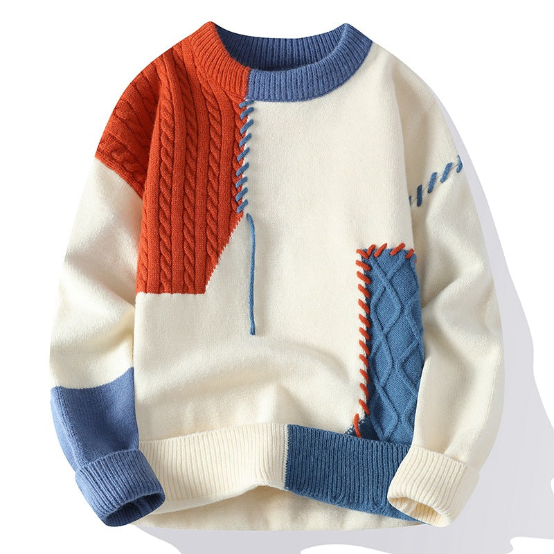 Colorblock Knit Pullover Sweater