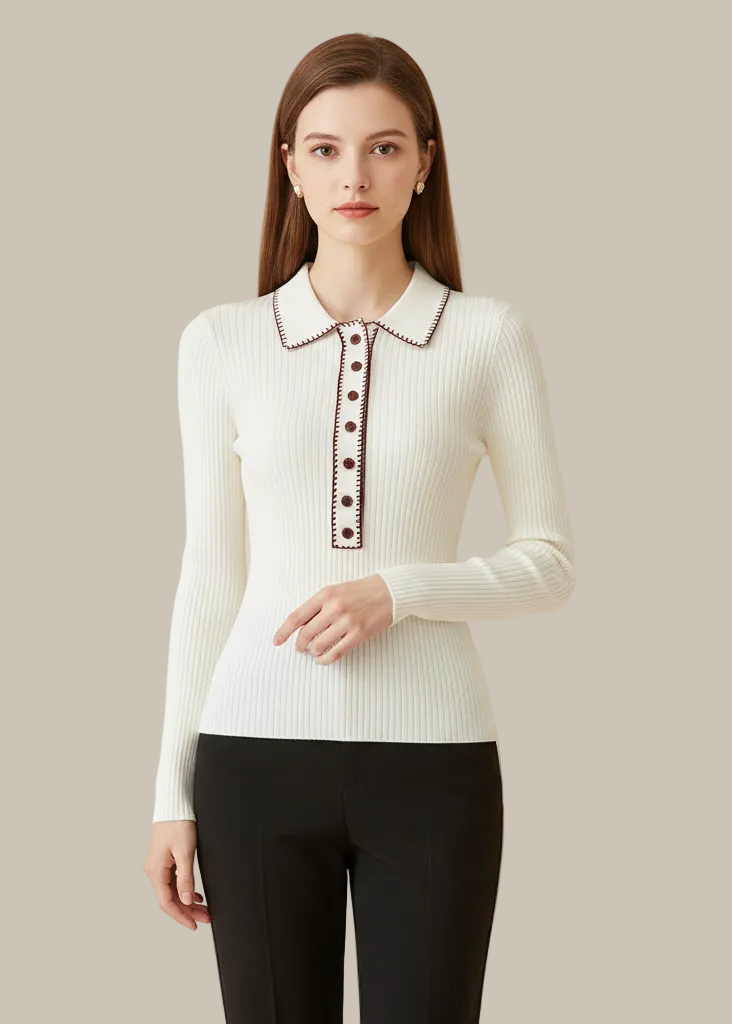 The Retro Contrast Wool-Blend Sweater