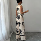 Lace-Up Apricot Jumpsuit