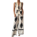 Lace-Up Apricot Jumpsuit