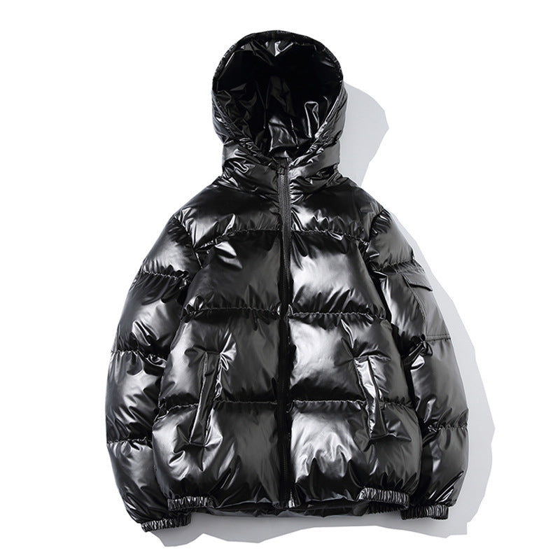 Men’s Glossy Black Puffer Jacket