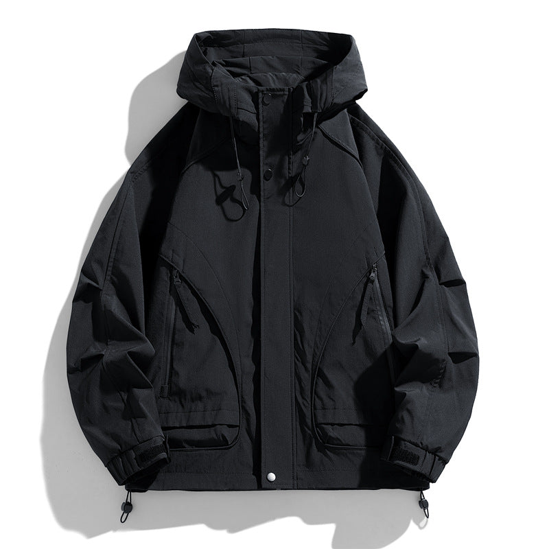 Men's Lightweight Hooded Trench Jacket