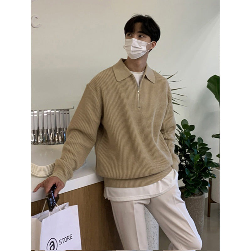 Men’s Long-Sleeve Solid Knit Sweater