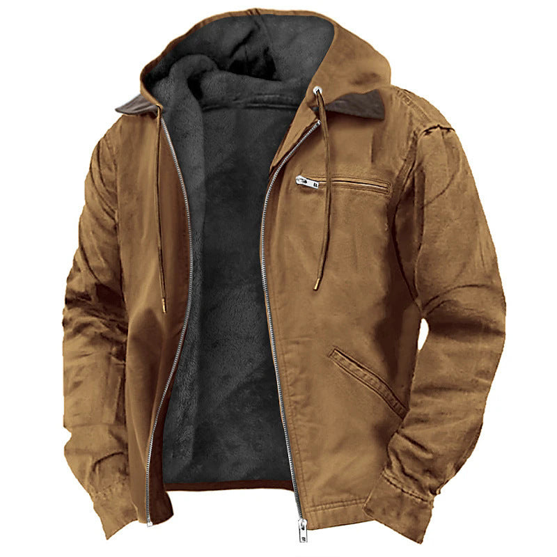 Men’s Warm Fleece Hooded Winter Jacket