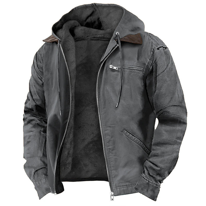 Men’s Warm Fleece Hooded Winter Jacket