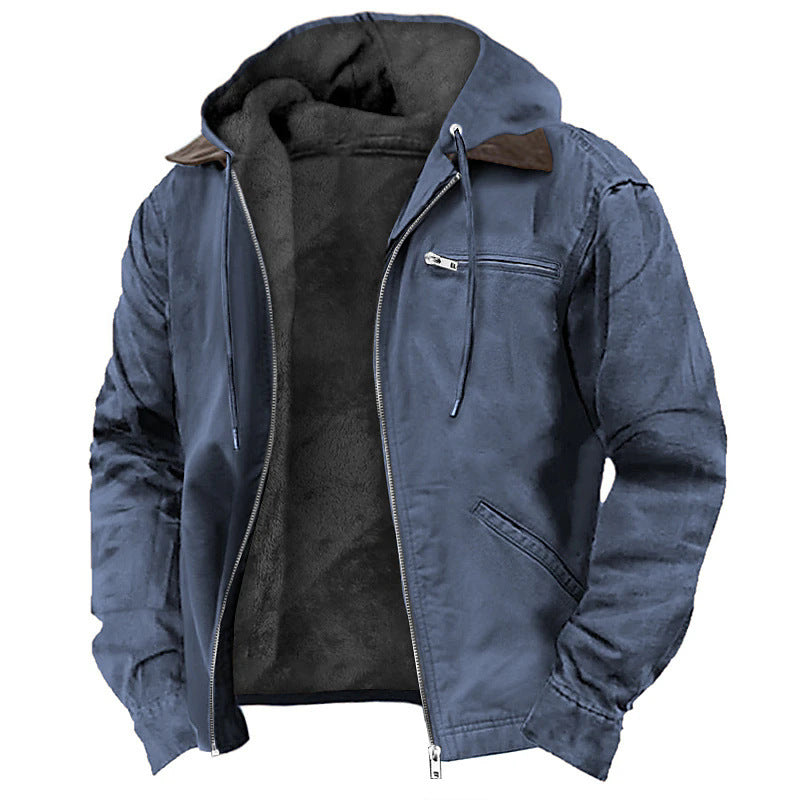 Men’s Warm Fleece Hooded Winter Jacket
