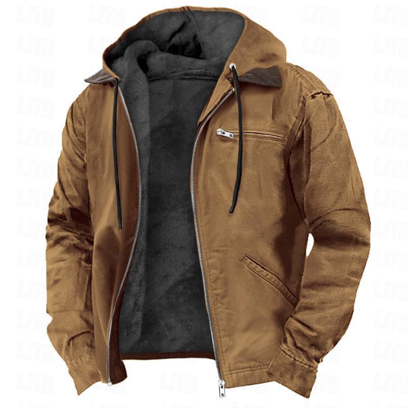 Men’s Warm Fleece Hooded Winter Jacket