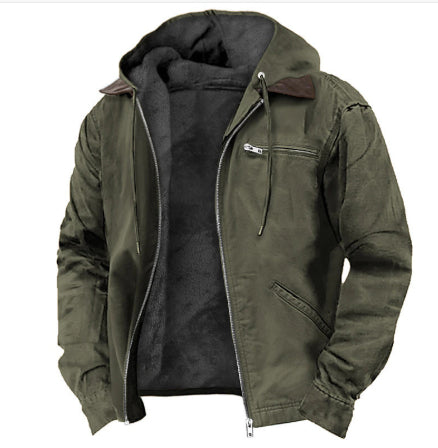 Men’s Warm Fleece Hooded Winter Jacket