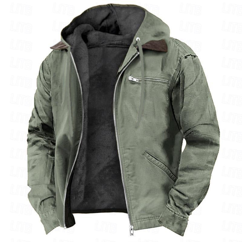 Men’s Warm Fleece Hooded Winter Jacket