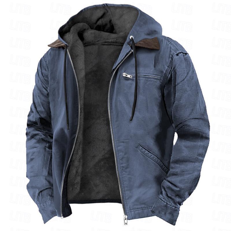 Men’s Warm Fleece Hooded Winter Jacket