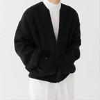 Men’s Zip-Up Knitted Funnel-Neck Sweater