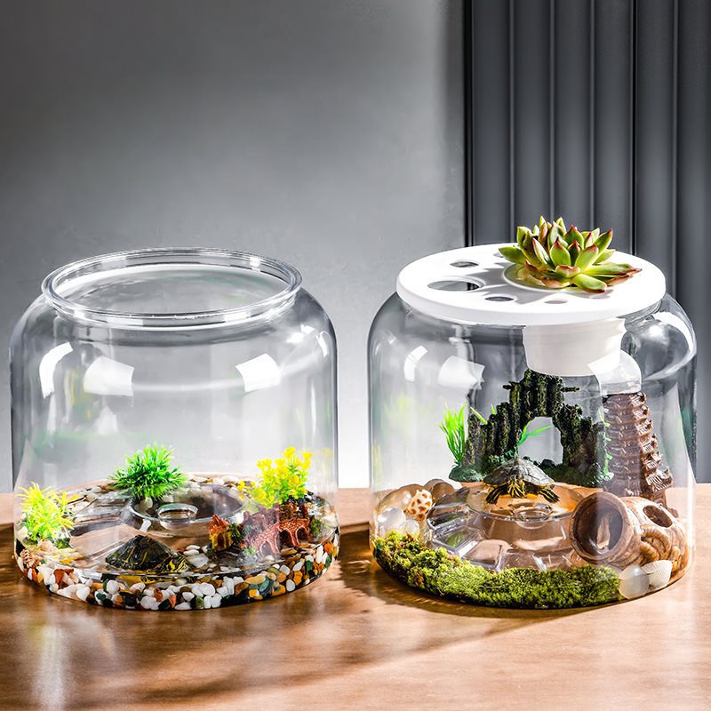 Premium Large Turtle Tank – Durable Plastic Habitat with Optional Lid