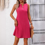 Women's Elegant Pleated Sleeveless V-Neck Maxi Dress – Chic Formal & Summer Style