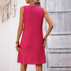 Women's Elegant Pleated Sleeveless V-Neck Maxi Dress – Chic Formal & Summer Style