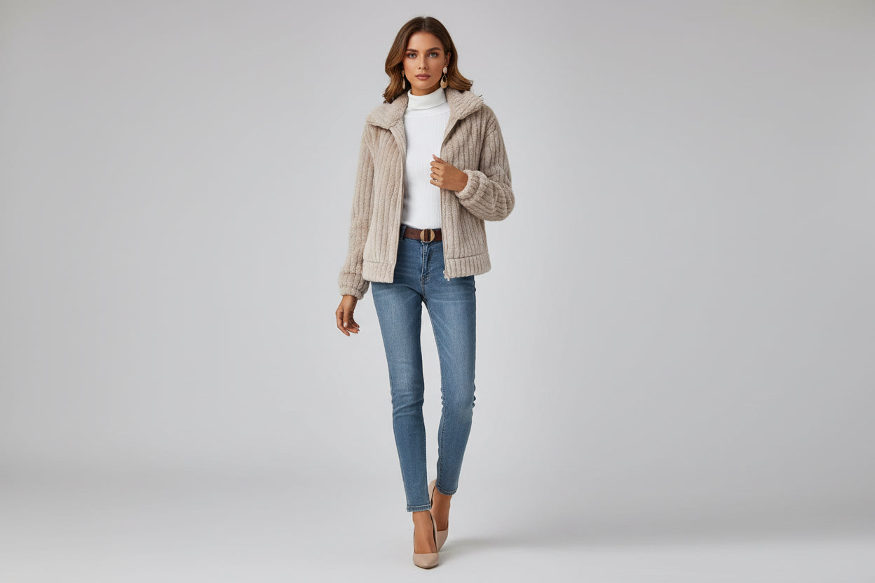 Plush Fleece Zip Jacket