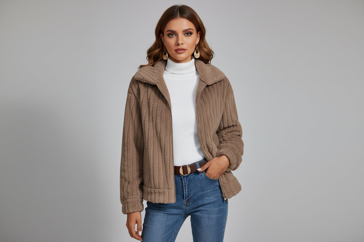 Plush Fleece Zip Jacket