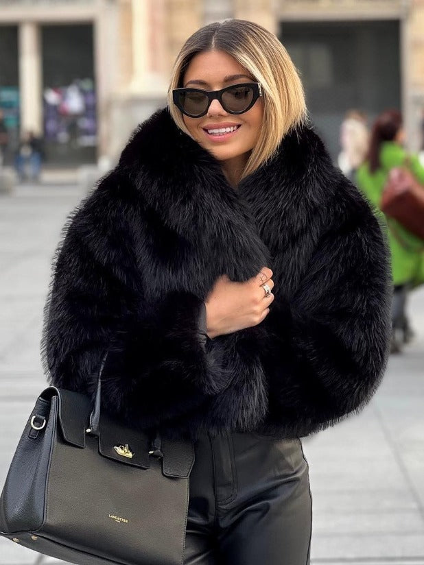 Plush Lapel Winter Coat