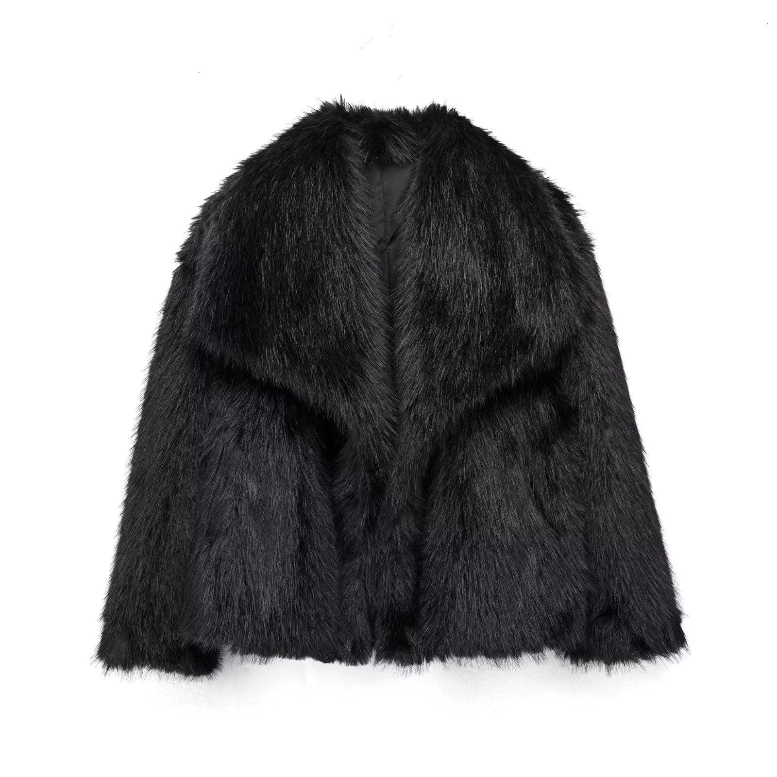Plush Lapel Winter Coat